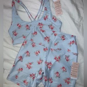 Spiritual gangster eco jersey set in floral crush print